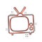 Vector cartoon Tv icon in comic style. Television sign illustration pictogram. Tv business splash effect concept.