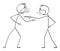 Vector Cartoon of Two Angry Men Arguing or Fighting