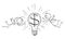 Vector Cartoon of Two Businessmen as Flies Attracted by Light Bulb with Dollar or Money Symbol and Flying Around