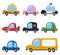 Vector cartoon vehicle transport set