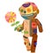 Vector cartoon voodoo doll. Halloween. Excellent for the design of postcards, posters,