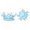 Vector cartoon water drop splash set isolated