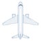 Vector Cartoon White Passenger Airplane. Commercial Aviation Aircraft.