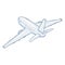 Vector Cartoon White Passenger Airplane. Commercial Aviation Aircraft.