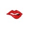 Vector cartoon woman red lips biting