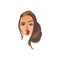 Vector cartoon woman red lips lollipop