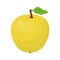 Vector cartoon yellow apple, tasty vegetarian fruit