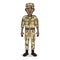 Vector Cartoon Young Afroamerican Man in Military Uniform