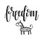 Vector Cartoon Zebra with Freedom Lettering