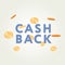 Vector cash back icon on grey background. cashback or money refund label