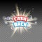 Vector cash back lettering on transparent background