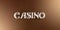 Vector casino word sign in 3d style on golden background. Casino letters banner design