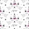 Vector Cat unicorn Caticorn seamless pattern