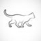 Vector of cat walking on a white background. Pet. Animals. Cat logo or icon. Easy editable layered vector illustration