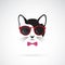 Vector of cats wear sunglasses on white background. Animal. Cat fashion. Pet logo or icon. Easy editable layered vector