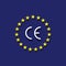 Vector CE mark, Vector CE symbol on flag Europe