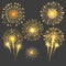 Vector celebratory gold firework salute burst