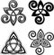 Vector celtic triskel symbols set
