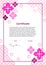 Vector certificate template. Japanese modern style. Beauty salon, yoga, spa, makeup diploma. Cherry flower and circles