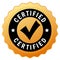 Vector certified icon