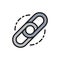 Vector chain, link, hyperlink flat color line icon.