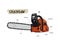 Vector chainsaw - petrol chain saw, hand draw sketch vector.