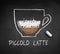 Vector chalk drawn sketch of Piccolo Latte coffee