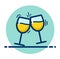 Vector champagne glasses color icon