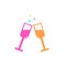 Vector champagne glasses icon flat style