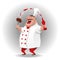 Vector character chef with cutlet on white background