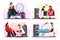 Vector character illustration of beauty salon scenes set