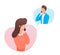 Vector character illustration of woman calls man