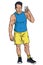 Vector character young fitness man selfie