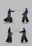 Vector Characters Kendo Martial Arts Combat Sports