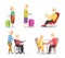 Vector characters set of elderly peoples. Funny characters isolate on white background