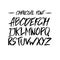 Vector charcoal trendy cute font.