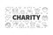 Vector charity and donation line horizontal banner