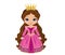 Vector charming medieval princess in pink dress