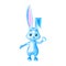 Vector.charming rabbit with a drooping ear and with congratulations happy Easter. isolate