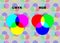 Vector chart explaining difference between CMYK and RGB color modes. Isolated