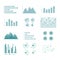 Vector charts and graphs. Line illustration set isolate on white background