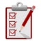 Vector checklist icon red