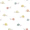 Vector Cheerful Snails Lineart on White seamless pattern background.