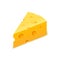 Vector cheese cheddar piece. Slice block of swiss cheese. Triangle realistic isolated yellow icon