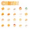 Vector cheese types icon set