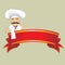 Vector Chef Cook Serving Food Realistic Cartoon Character Design Isolated Vector Illustrator