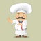 Vector Chef Cook Serving Food Realistic Cartoon Character Design Isolated Vector Illustrator