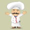 Vector Chef Cook Serving Food Realistic Cartoon Character Design Isolated Vector Illustrator