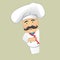 Vector Chef Cook Serving Food Realistic Cartoon Character Design Isolated Vector Illustrator