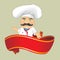 Vector Chef Cook Serving Food Realistic Cartoon Character Design Isolated Vector Illustrator